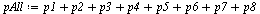 `:=`(p4, `+`(`*`(22, `*`(sin(`+`(`*`(33, `*`(x)))))))); -1; `:=`(p5, `+`(`*`(21, `*`(sin(`+`(`*`(54, `*`(x)))))))); -1; `:=`(p6, `+`(`*`(27, `*`(sin(`+`(`*`(66, `*`(x)))))))); -1; `:=`(p7, `+`(`*`(20,...